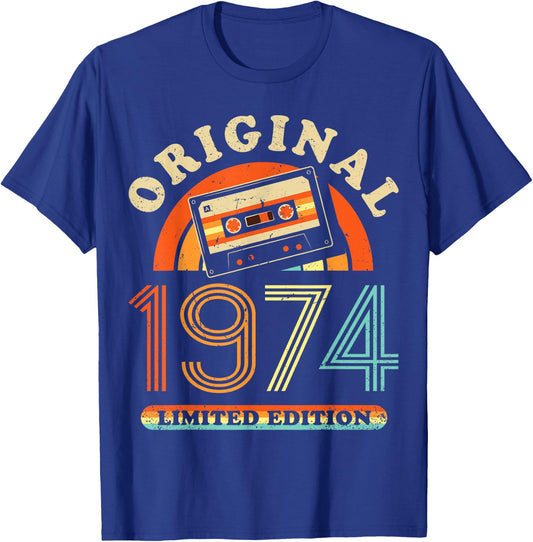 52nd Birthday Original Men Women Vintage 1974 T-Shirt - T-Shirt | Royal