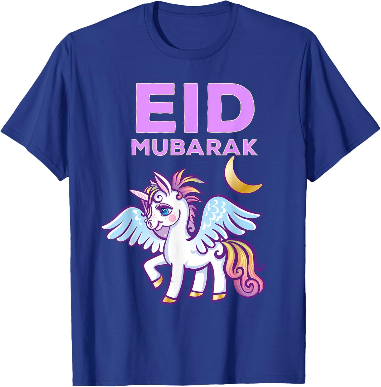 Eid Mubarak Gift Kids Girls Eid Mubarak Unicorn T-Shirt - T-Shirt | Royal