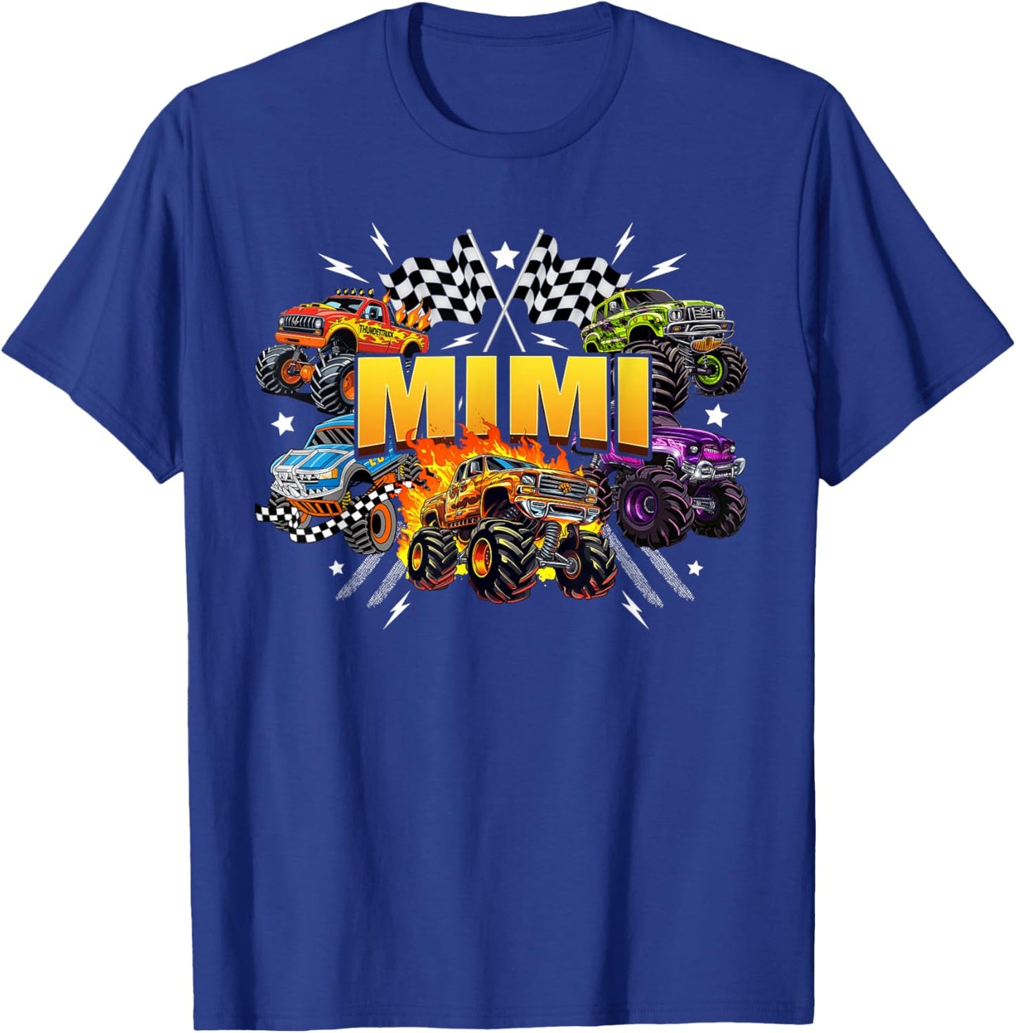 Mimi Retro Monster Truck Family Crew Birthday Matching T-Shirt - T-Shirt | Royal