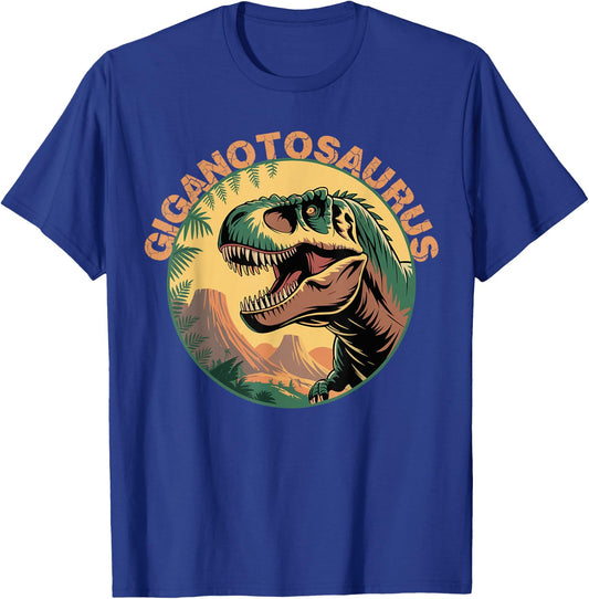 Gigantosaurus Vintage Badge Retro Design T-Shirt - T-Shirt | Royal