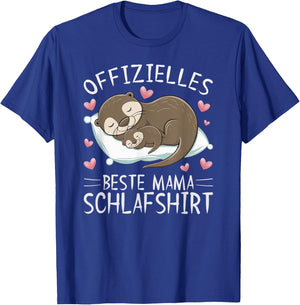 Official Best Mum Sleep Shirt Mother's Day Otter , black T-Shirt - T-Shirt | Royal
