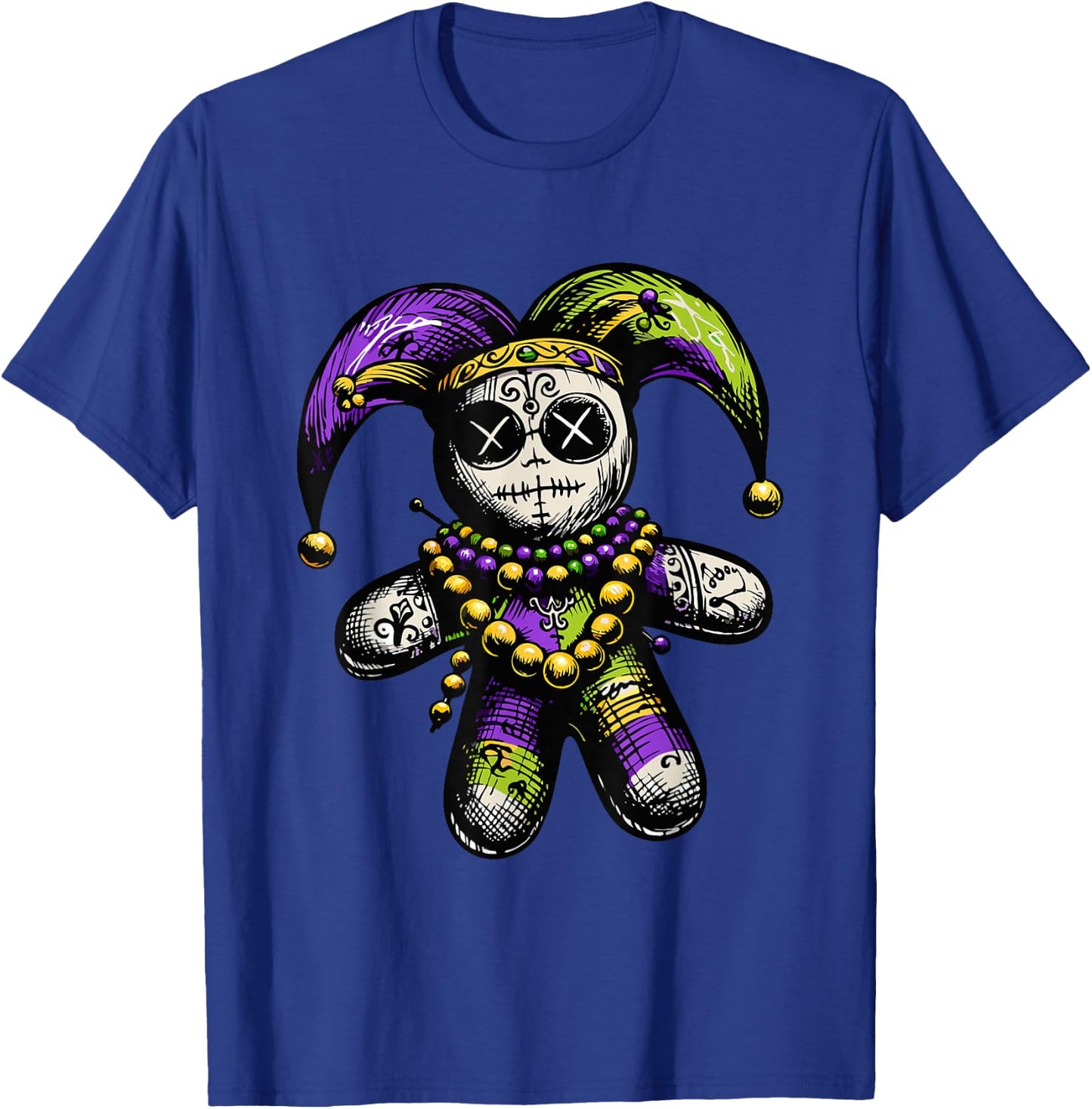Mardi Gras Witch Doctor Goth Women Men Voodoo Doll Costume T-Shirt - T-Shirt | Royal