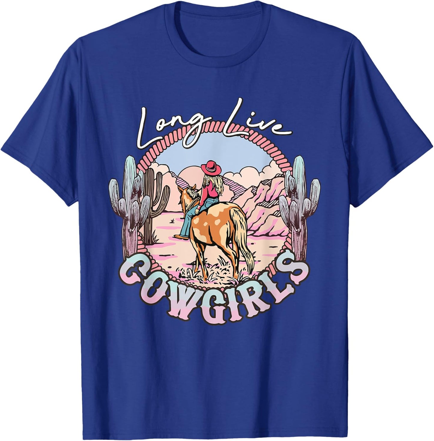 Long Funny Live Country Gifts Southern For Cowgirls Black T-Shirt - T-Shirt | Royal