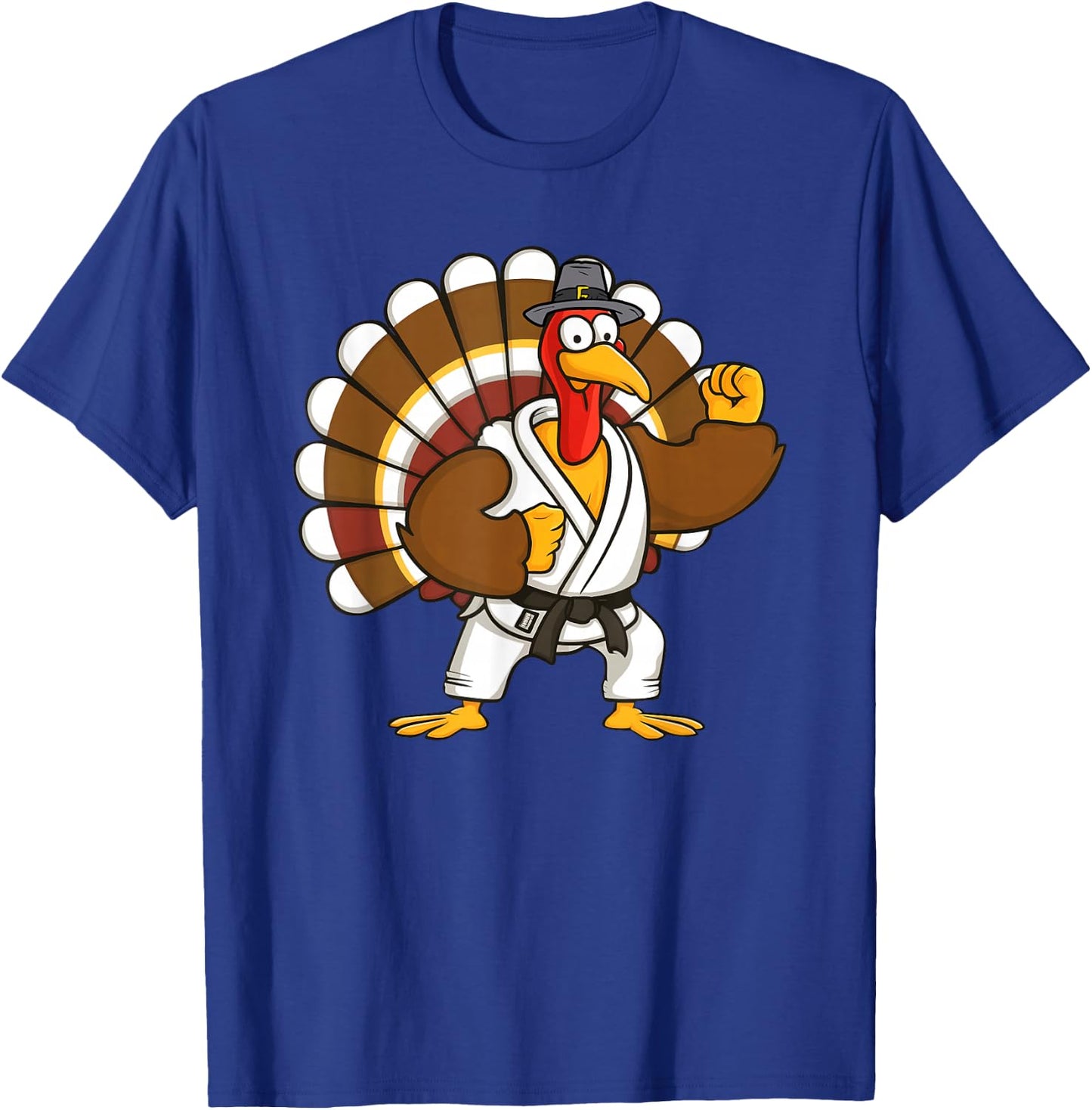 Turkey With Jiu Jitsu Thankful Thanksgiving Jiu Jitsu Lover T-Shirt - T-Shirt | Royal
