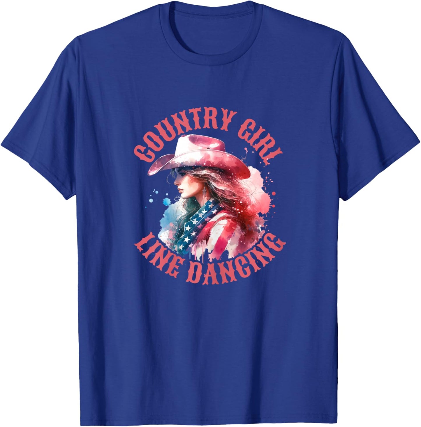 WOMEN - Country Girl Line Dancing - Country Dancer , white, Female X-Small T-Shirt - T-Shirt | Royal