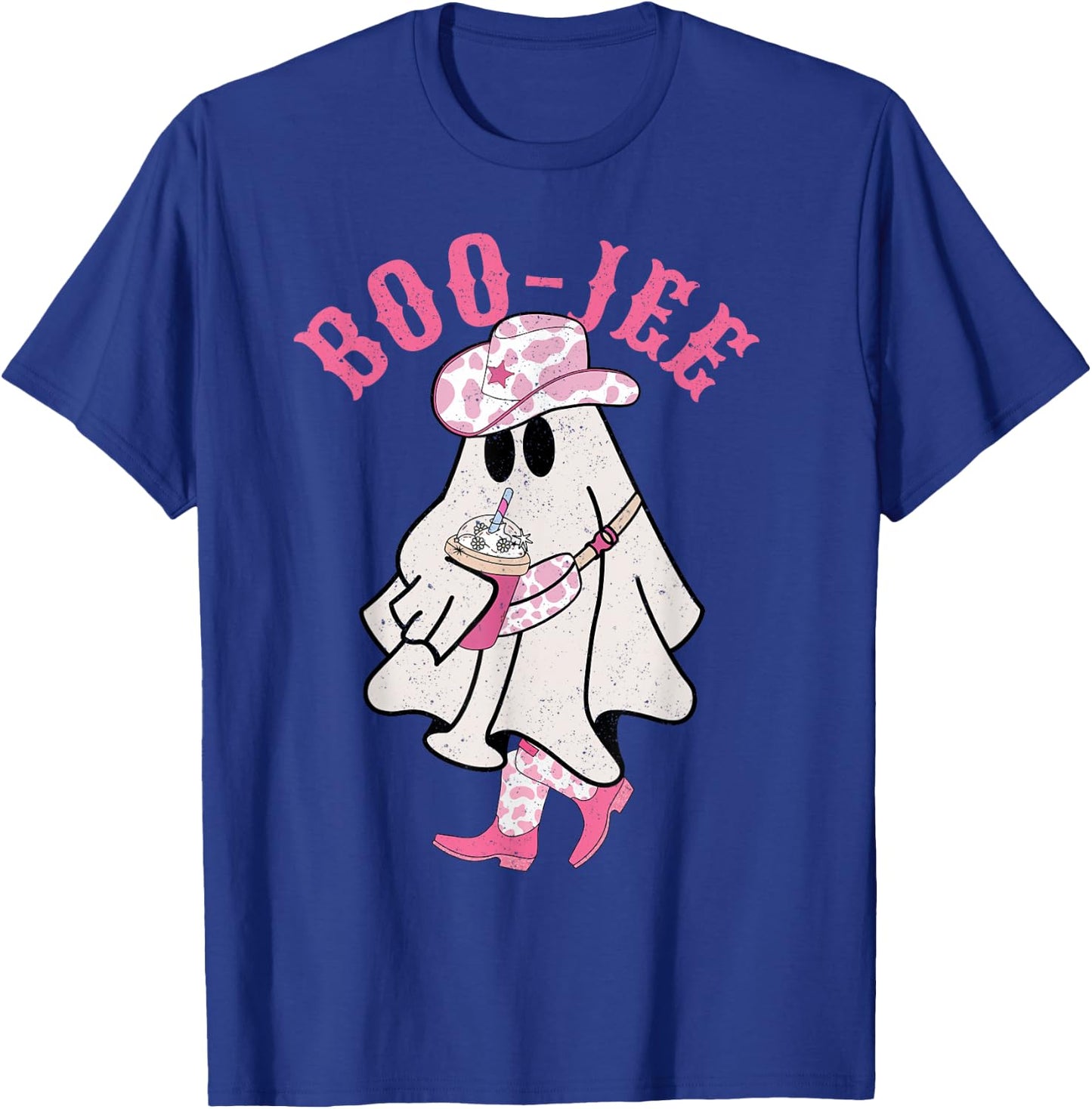 Boojee Ghost, Boo Jee Cowgirl, Country Halloween, Western T-Shirt - T-Shirt | Royal