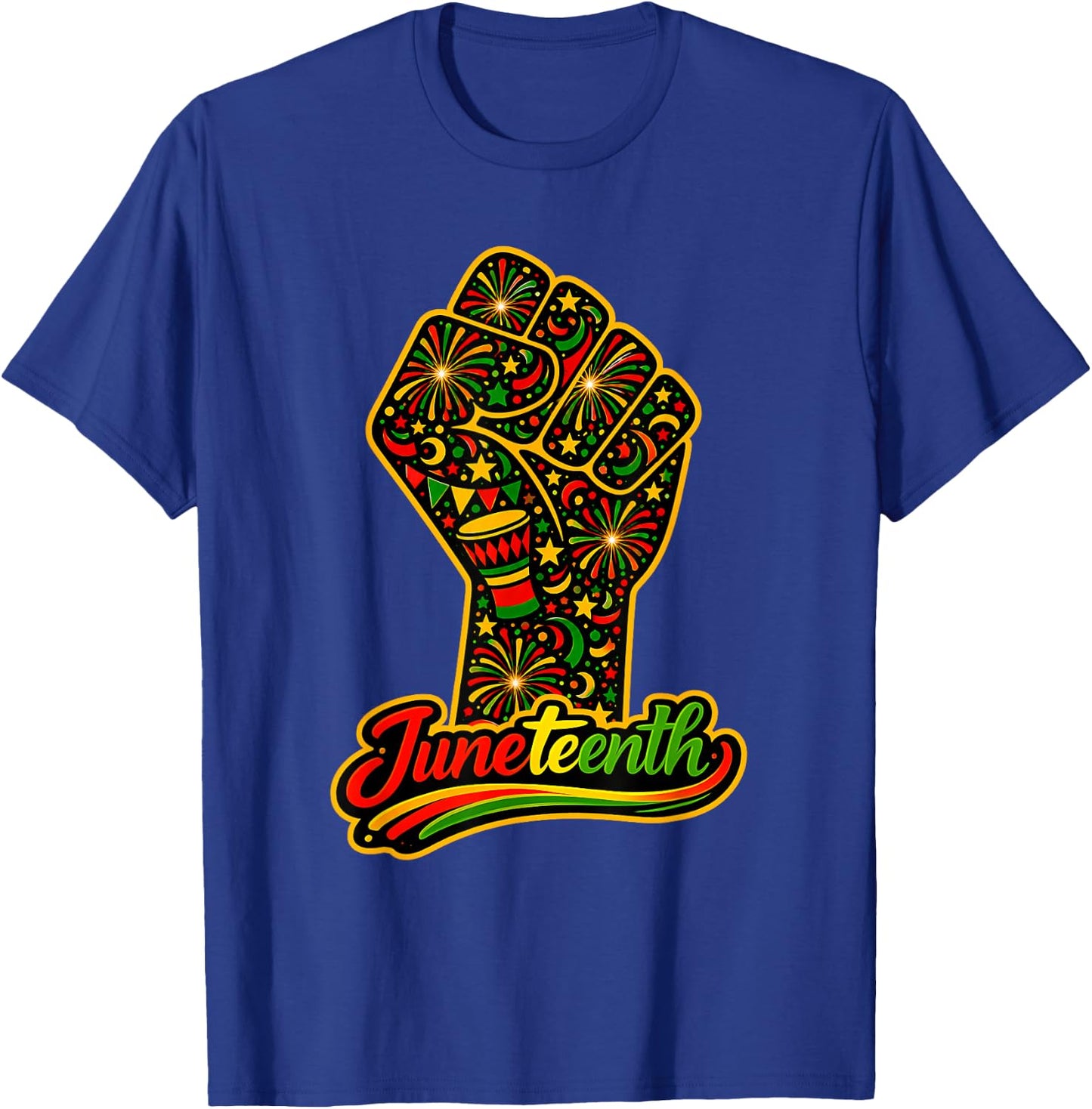 Juneteenth Black Power Fist African American T-Shirt - T-Shirt | Royal