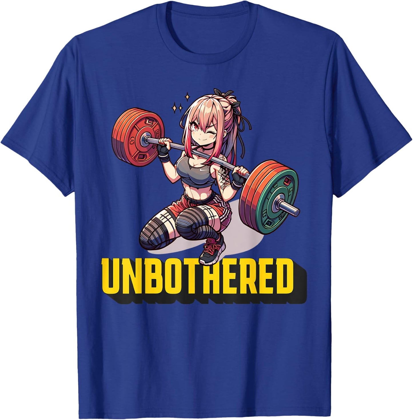 Unbothered Manga Shirt Funny Anime Workout Gym Girl Cool T-Shirt - T-Shirt | Royal