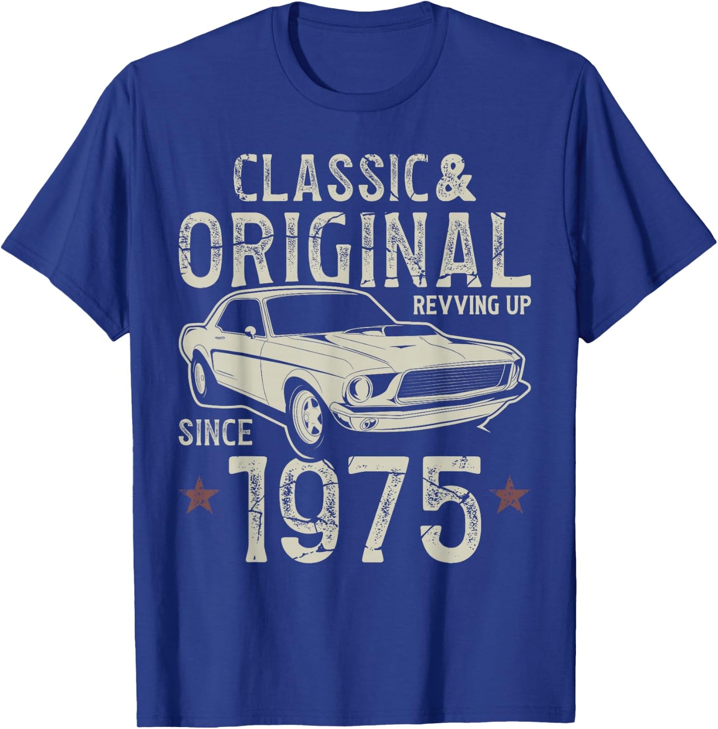 50th Birthday 1975 Vintage Car , black T-Shirt - T-Shirt | Royal