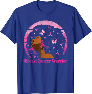 Breast Cancer Warrior Pink Ribbon Queen Fighter Black Women T-Shirt - T-Shirt | Royal