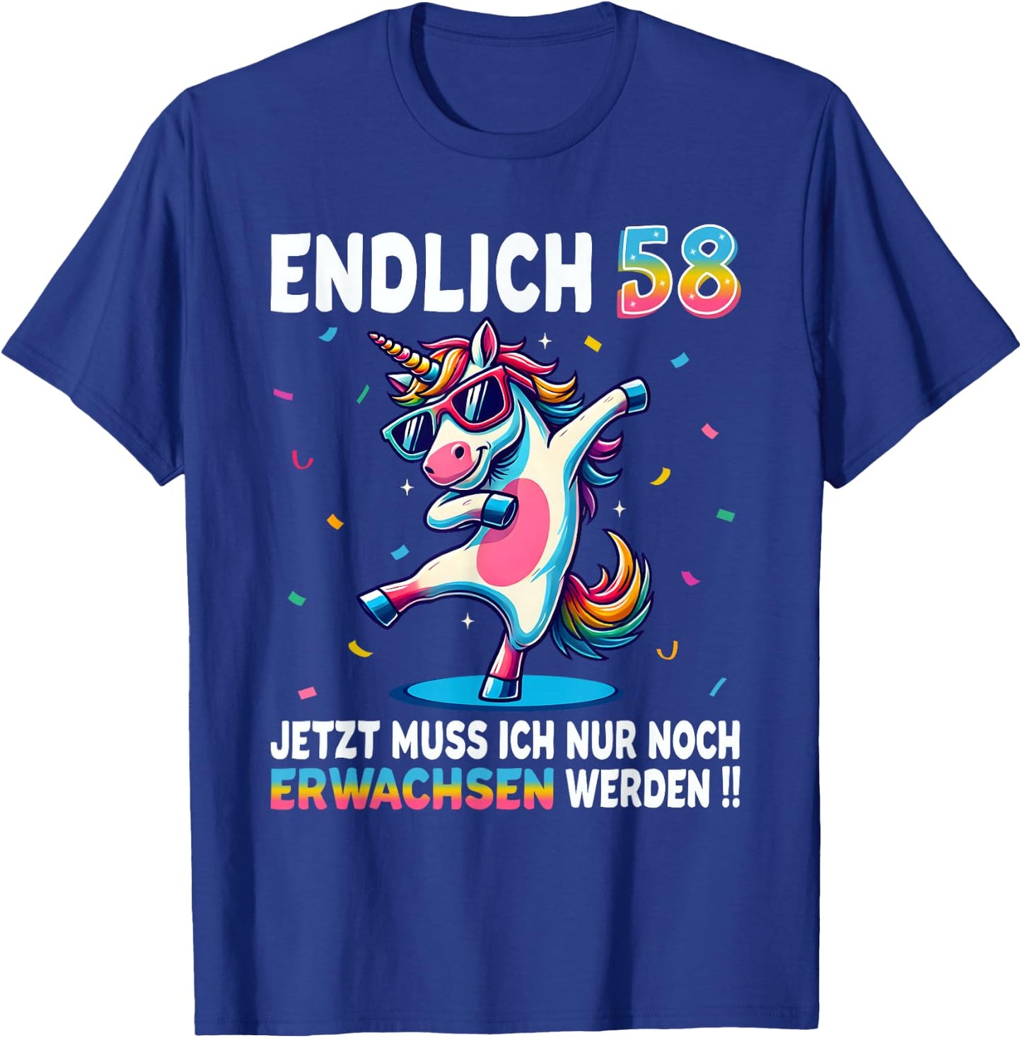 58 Geburtstag Geschenke Frau Mann Party Outfit Einhorn T-Shirt - T-Shirt | Royal