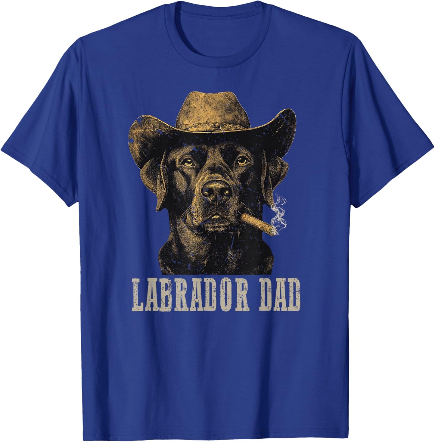 Labrador Dog Vintage Best Labrador Dad Father's Day T-Shirt - T-Shirt | Royal