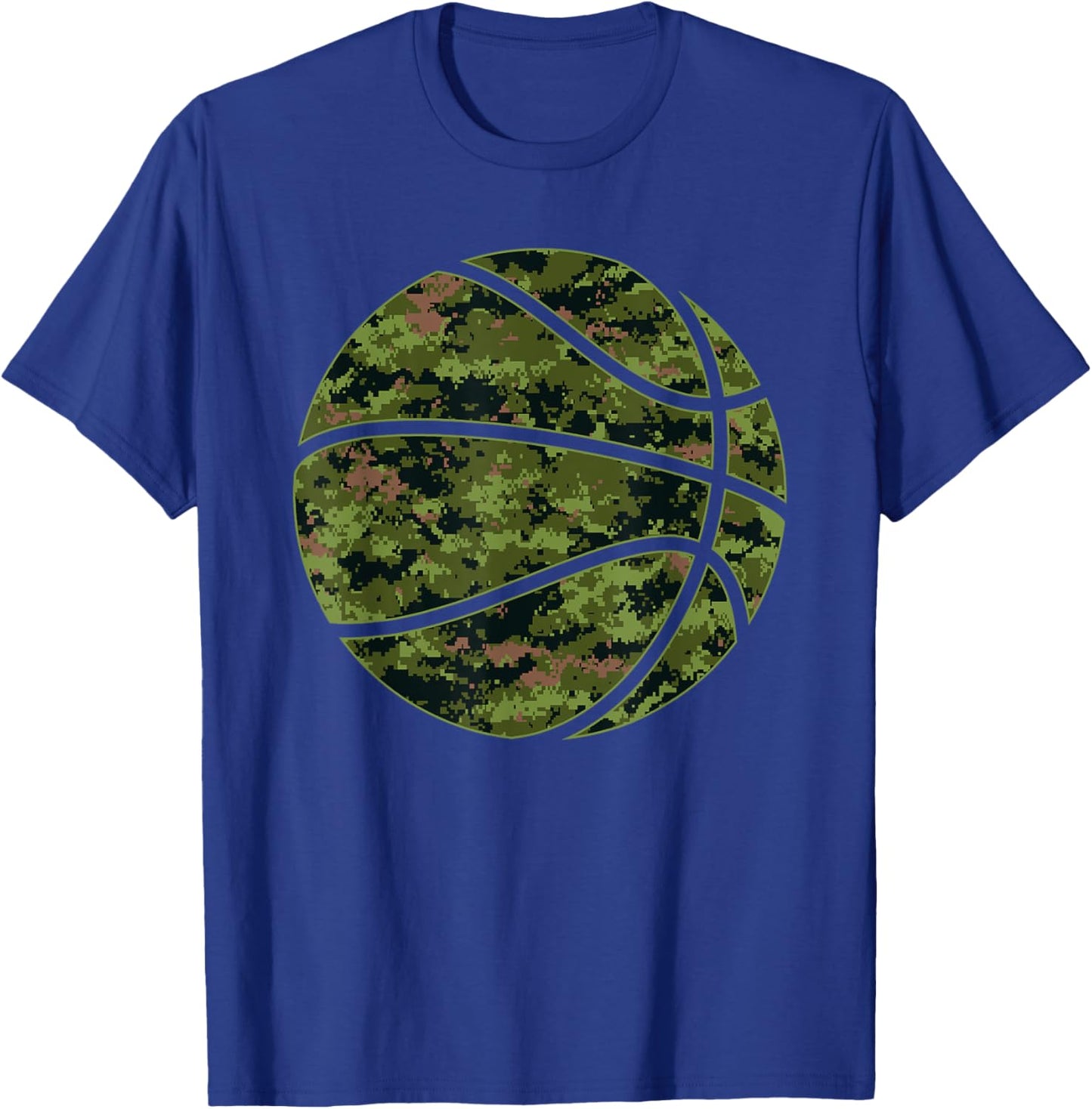 Cool Green Basketball Camo - Green Camouflage Basketball T-Shirt - T-Shirt | Royal