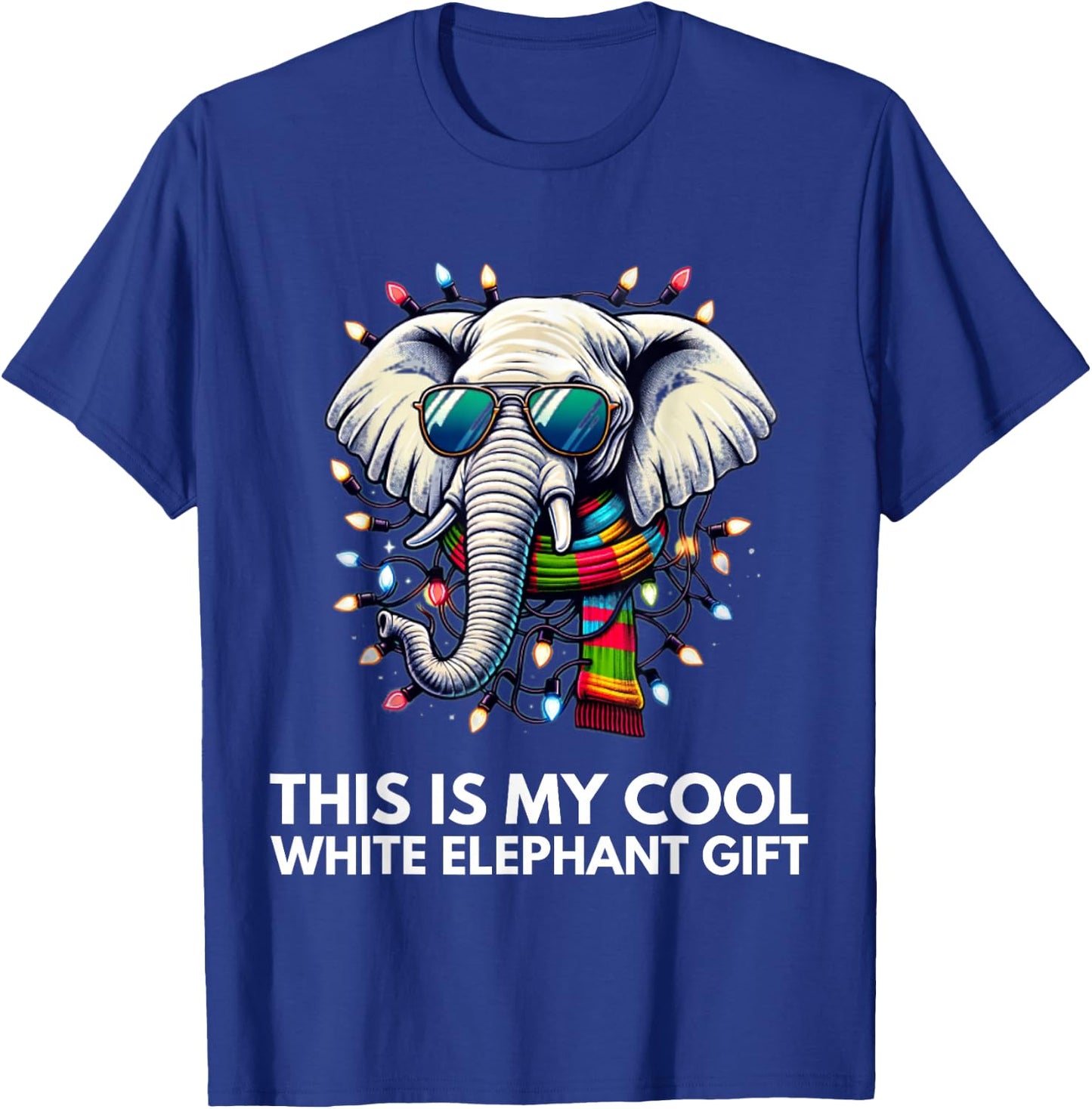 Funny White Elephant Wrapped Elephant Dumb T-Shirt - T-Shirt | Royal