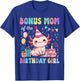 Bonus Mom Of The Birthday Girl Axolotl Bday Party Family T-Shirt - T-Shirt | Royal