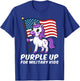 Purple Up for Military Kids Military Child Month Unicorn T-Shirt - T-Shirt | Royal