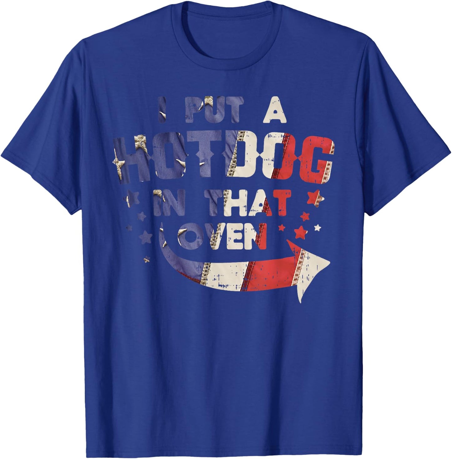 Put A Hotdog In That Oven Baby 4th Of July Pregnancy Dad Men T-Shirt - T-Shirt | Royal