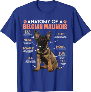 ANATOMY OF A MALINOIS Belgian Shepherd Dog Owners T-Shirt - T-Shirt | Royal