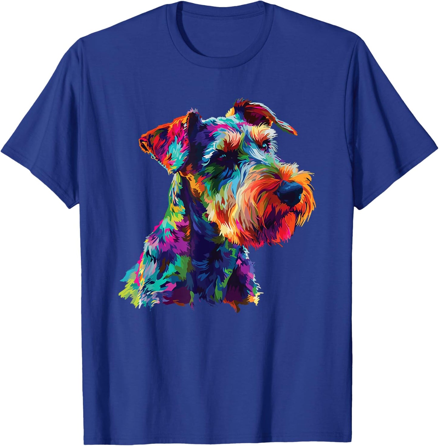 Watercolor Colorful Airedale Terrier Dog Men Women Girls Kids T-Shirt - T-Shirt | Royal