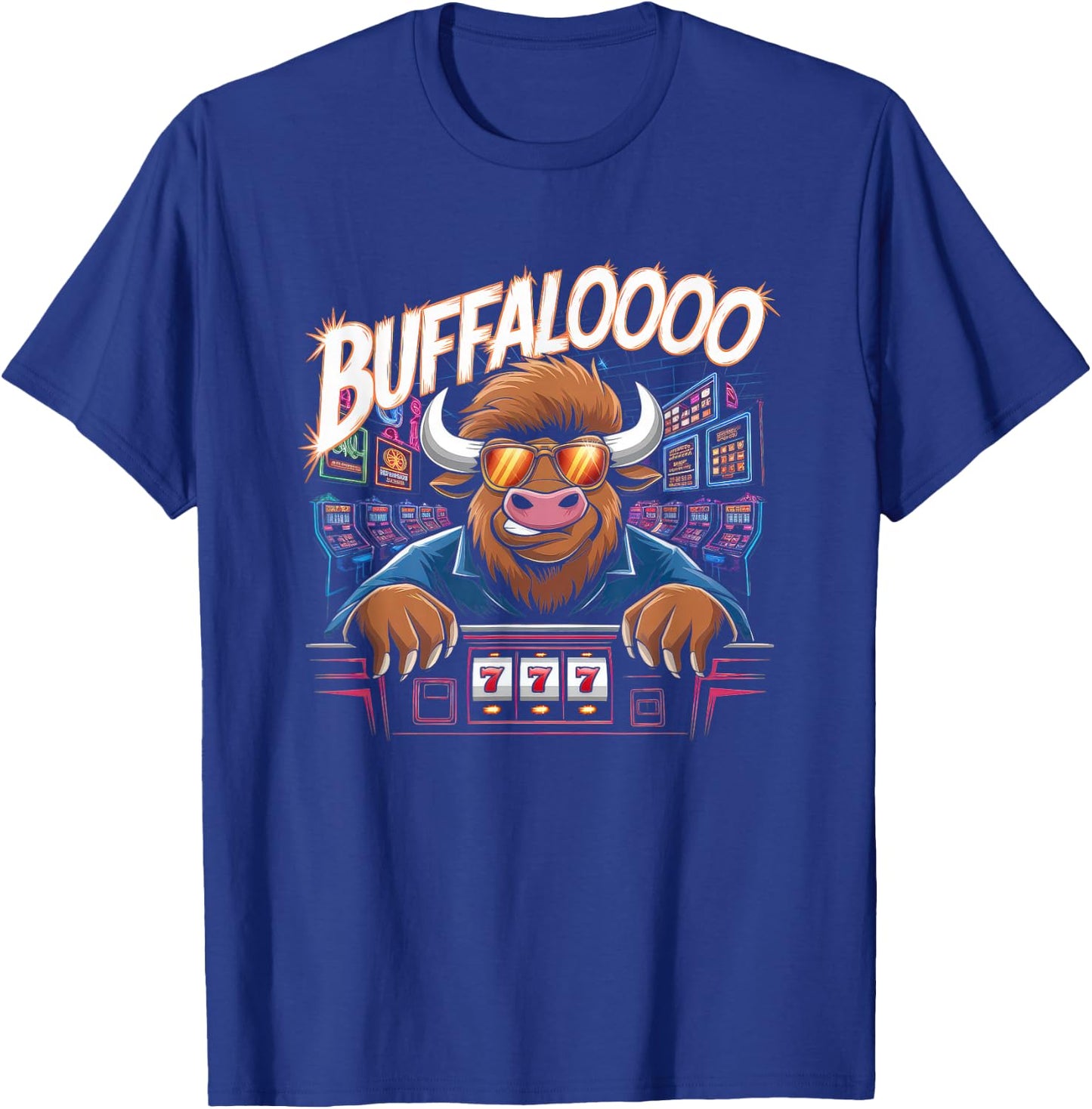 Lucky Buffalo Casino Slot Machine Gambling Gift Gambler T-Shirt - T-Shirt | Royal