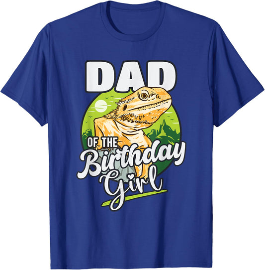 Dad of the Birthday Girl - Matching Reptile Birthday Party T-Shirt - T-Shirt | Royal