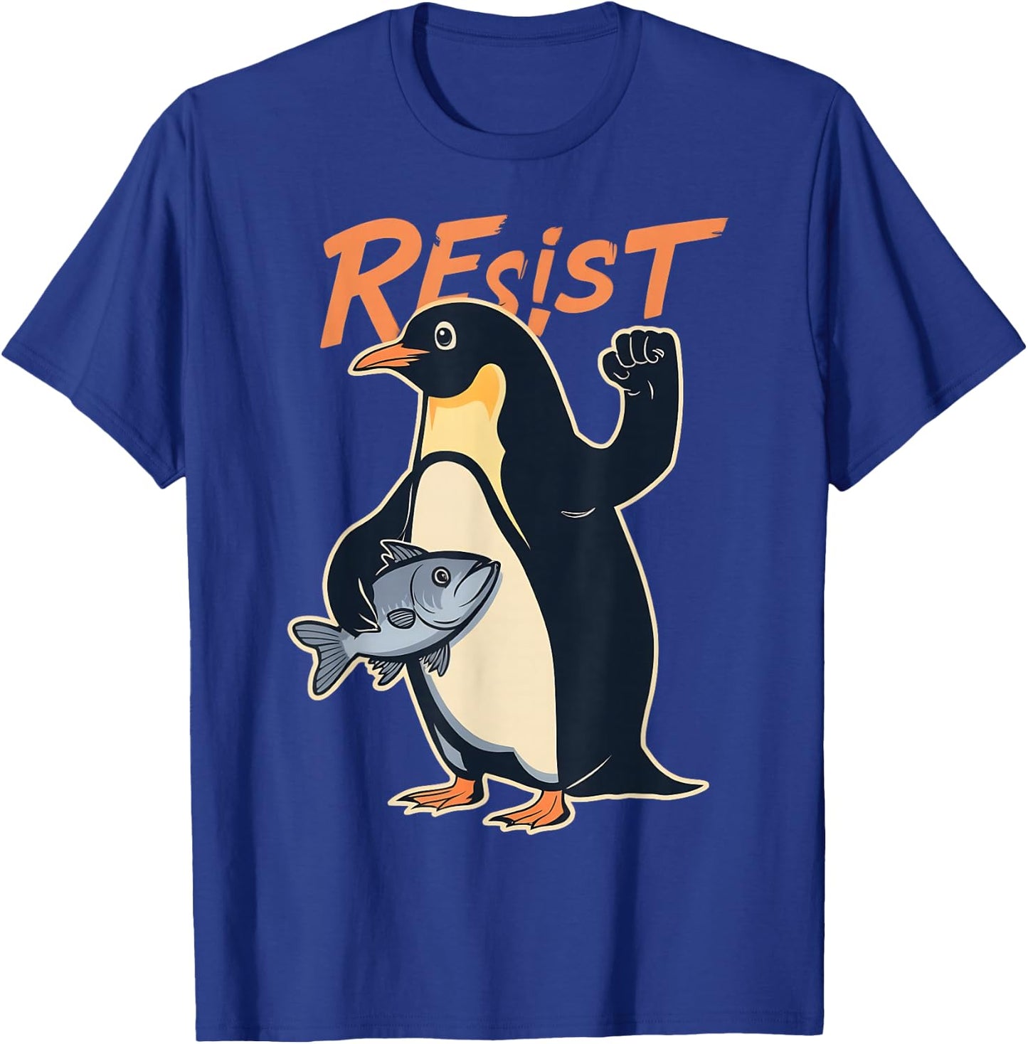 Funny Resist Penguin Activism Protest Against Tariffs T-Shirt - T-Shirt | Royal
