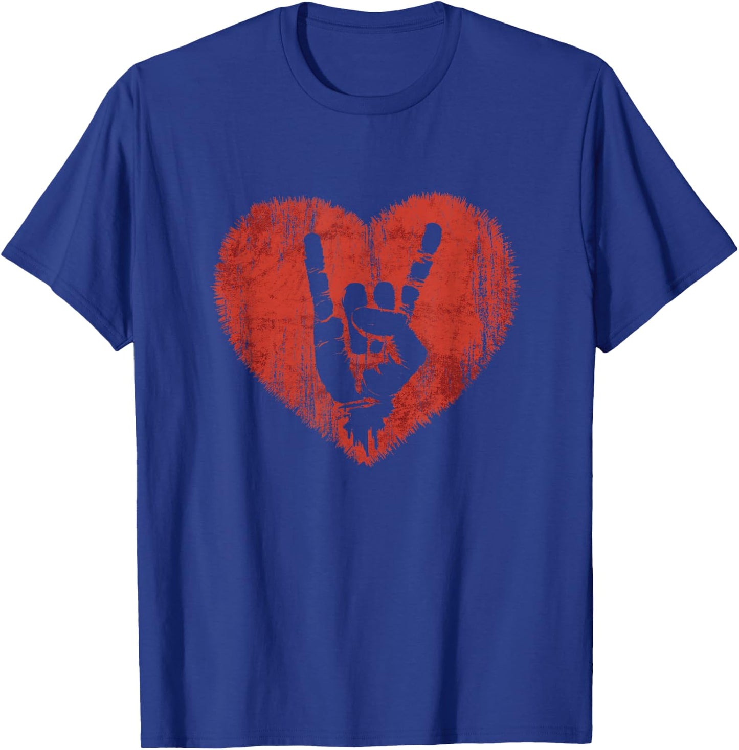 Rock N Roll Music Lover Hand Horns Rock On Concert T-Shirt - T-Shirt | Royal