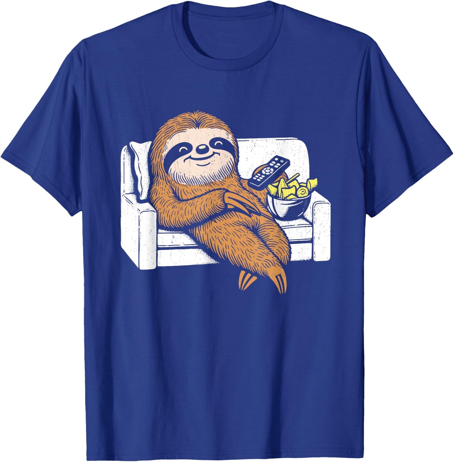 Lazy Lazy Watching TV Funny Lazy Animal Lover Humor , Black, S T-Shirt - T-Shirt | Royal
