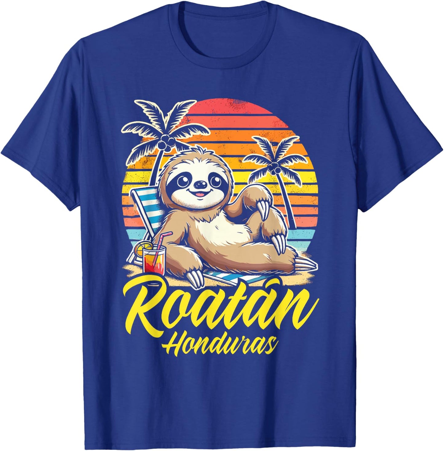 Roatan Sloth, Roatan Honduras Sloth, Roatan T-Shirt - T-Shirt | Royal