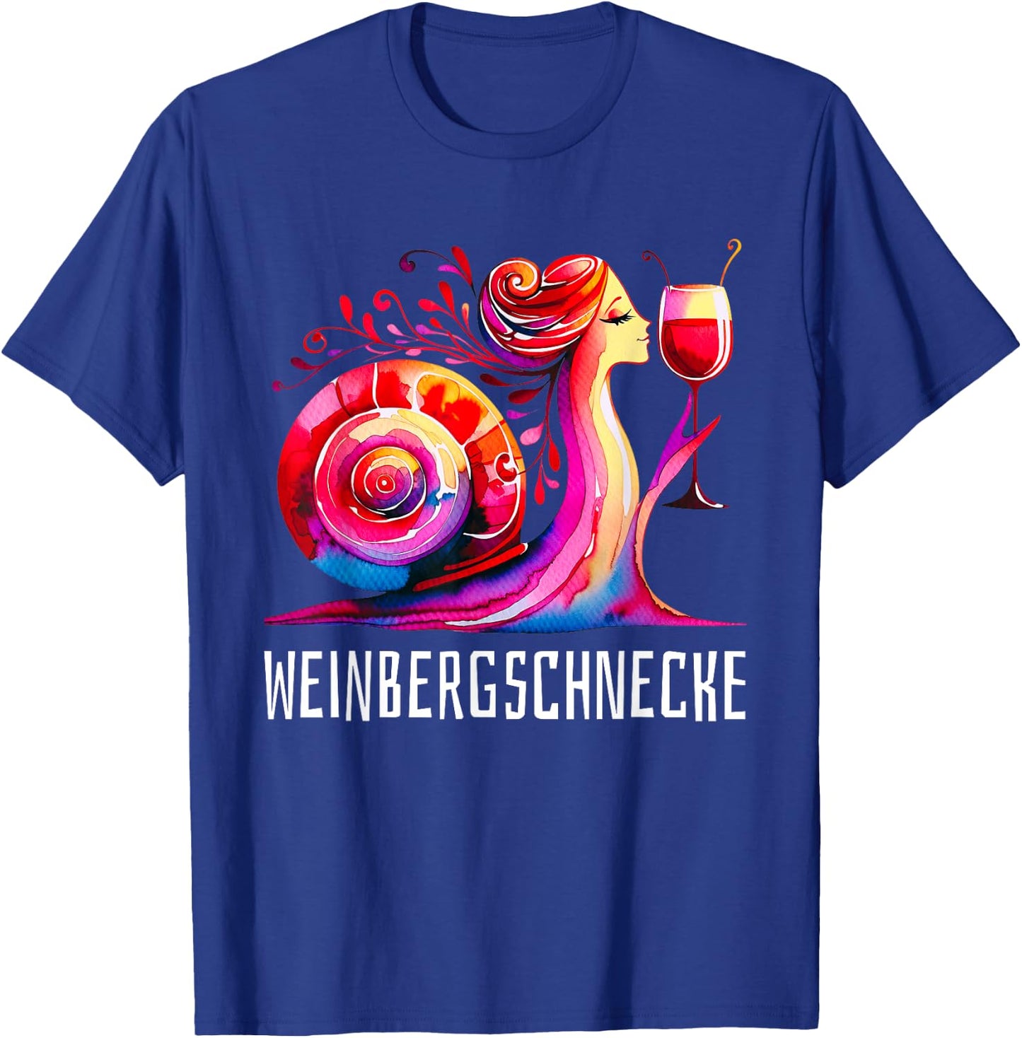 Vineyard Snail Wine Snail Motif Funny Red Wine Party , black T-Shirt - T-Shirt | Royal