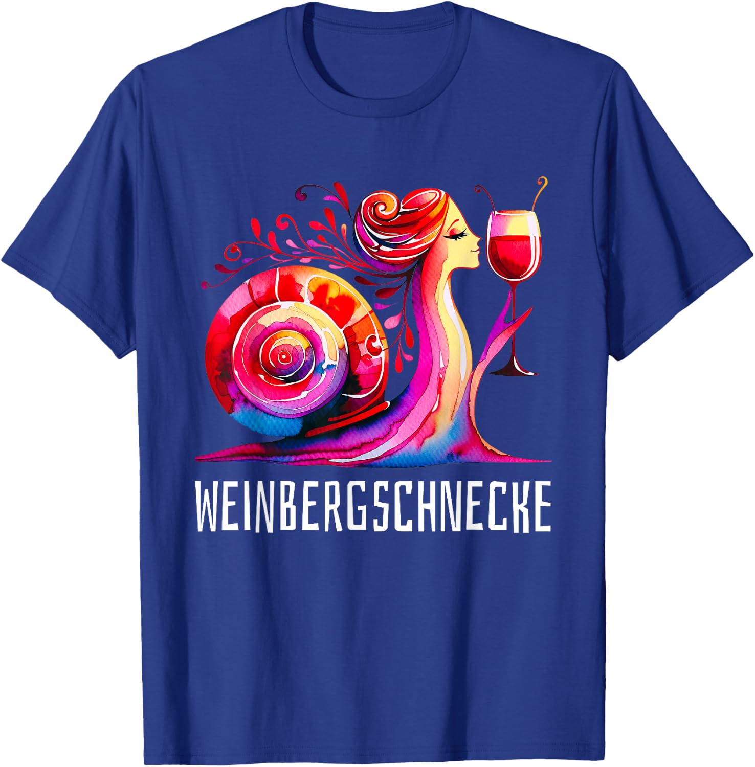 Vineyard Snail Wine Snail Motif Funny Red Wine Party , black T-Shirt - T-Shirt | Royal