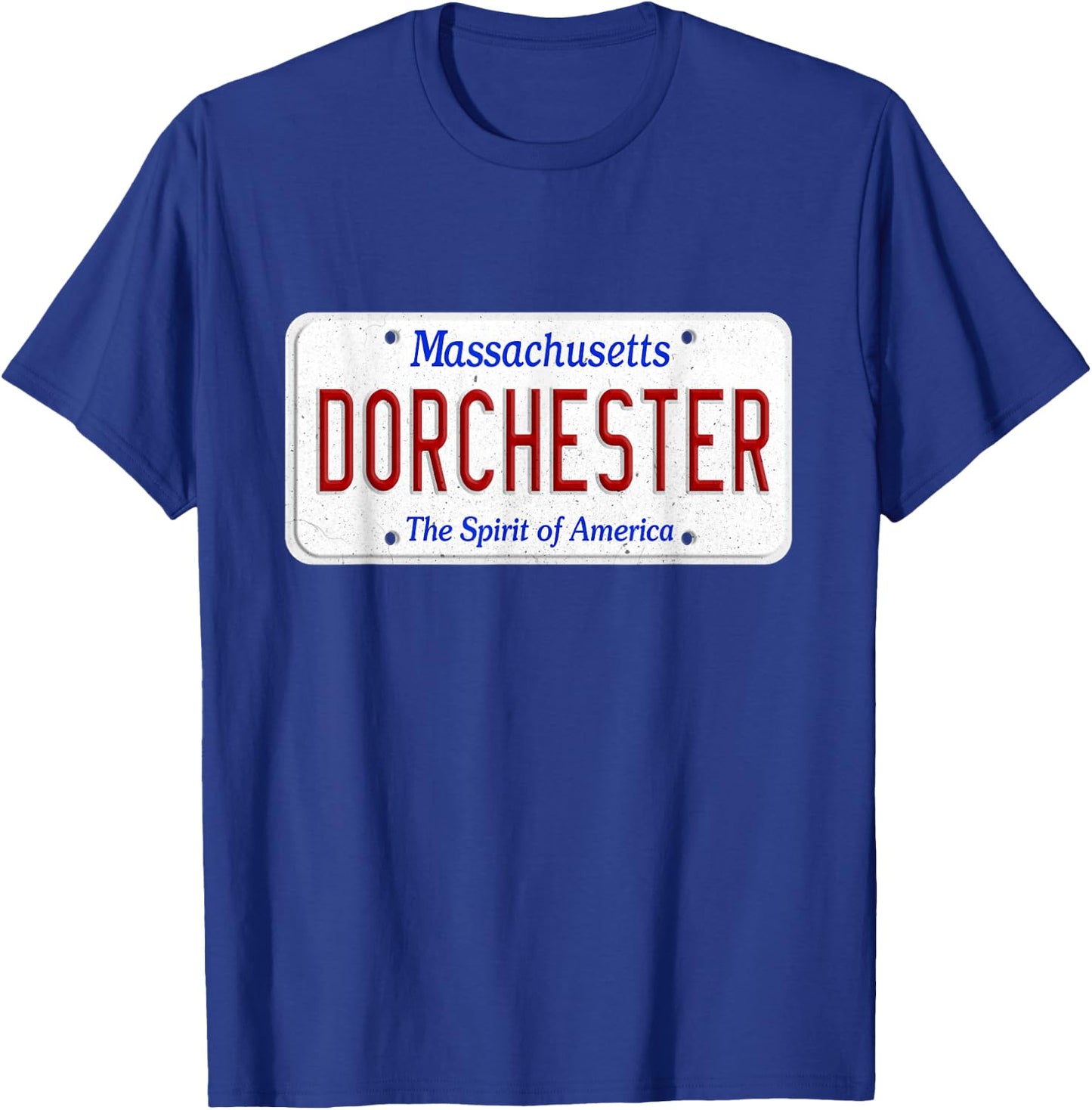 Dorchester South Boston Massachusetts License Plate Southie T-Shirt - T-Shirt | Royal