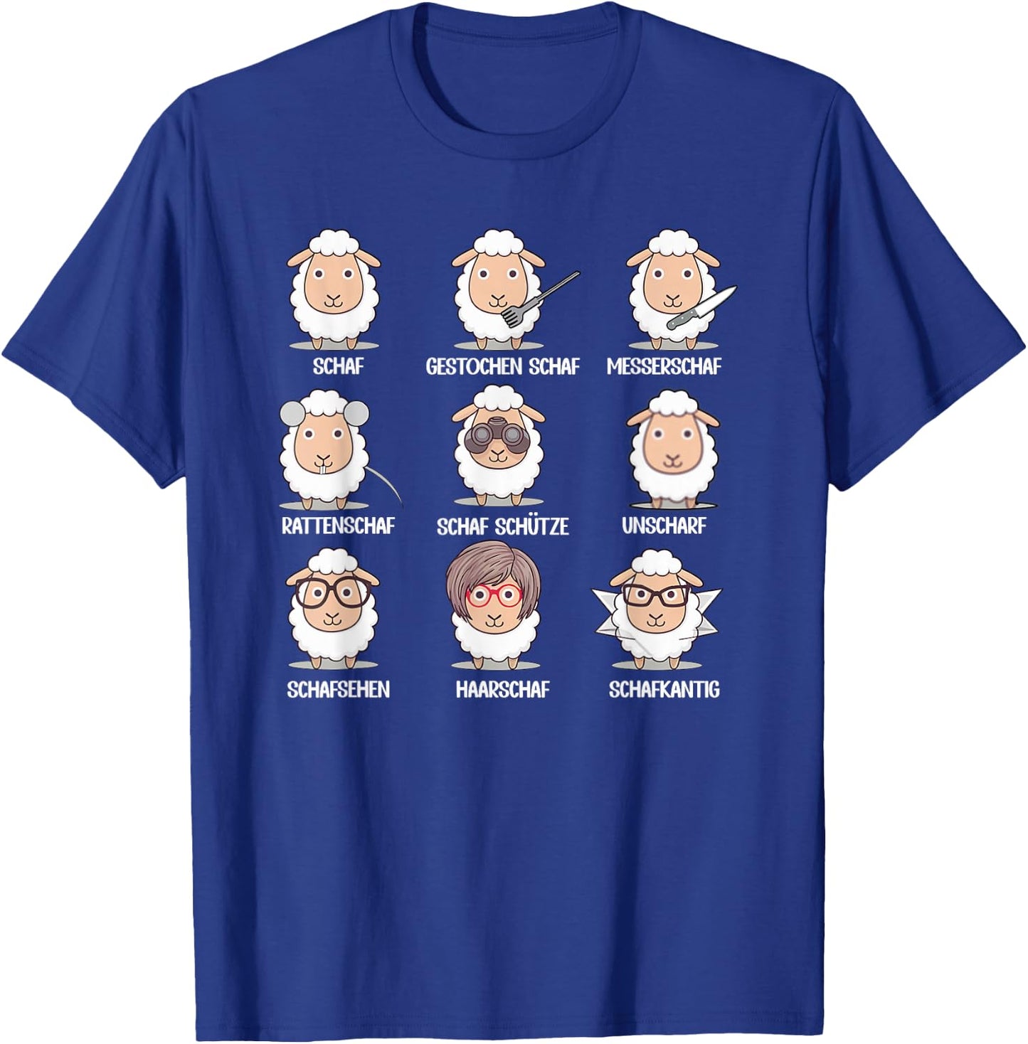 Funny Unsheep Word Game Funny Sheep & Sheep Herd , black T-Shirt - T-Shirt | Royal