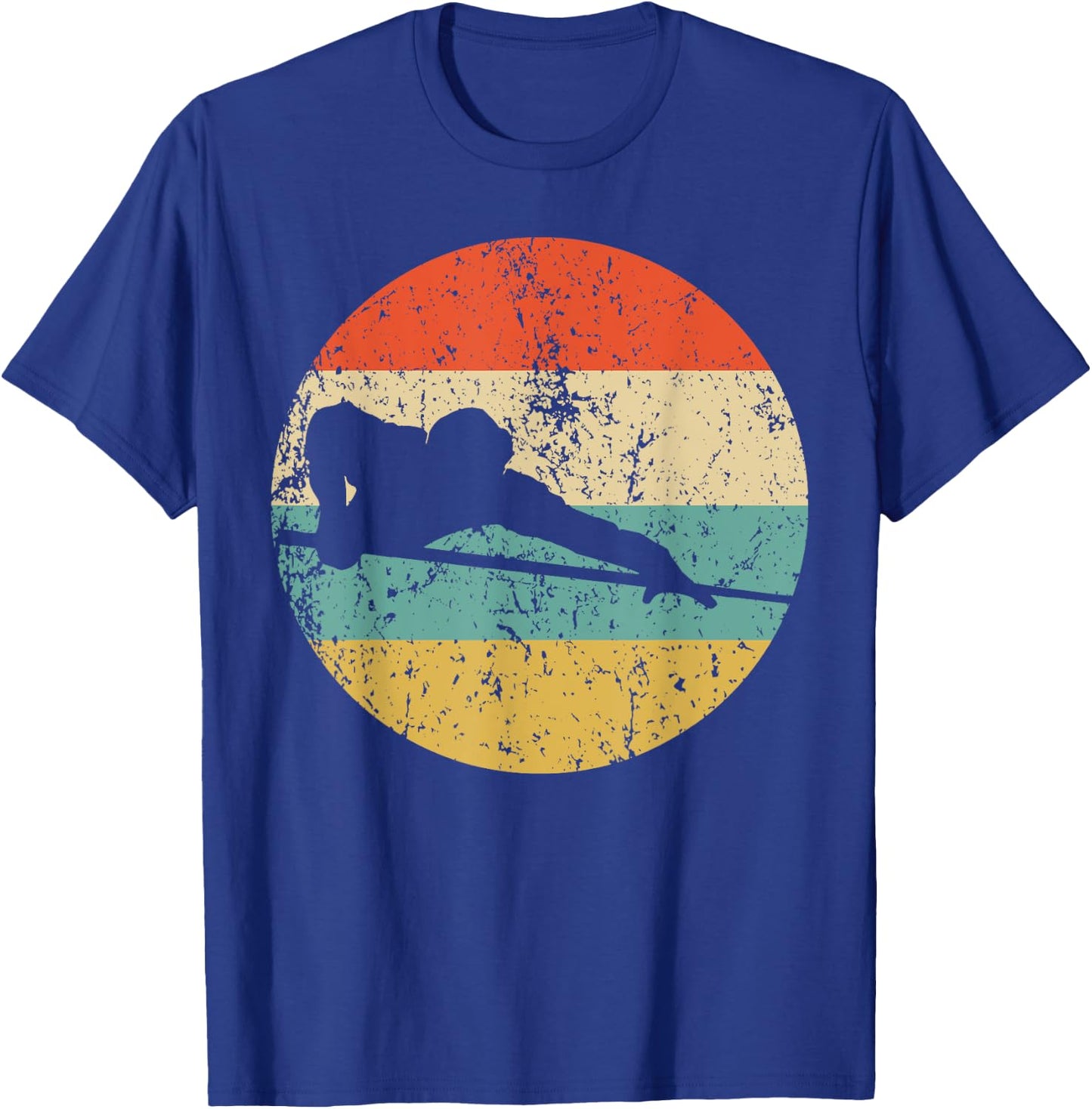 Pool Player Billiards Player Silhouette Retro Sports T-Shirt - T-Shirt | Royal