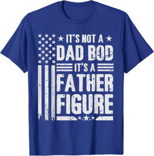 It's Not A Dad BOD It's A Father Figure Fathers Day USA Flag T-Shirt - T-Shirt | Royal