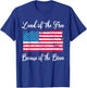 Land of The Free Because of The Brave Vintage American Flag T-Shirt - T-Shirt | Royal