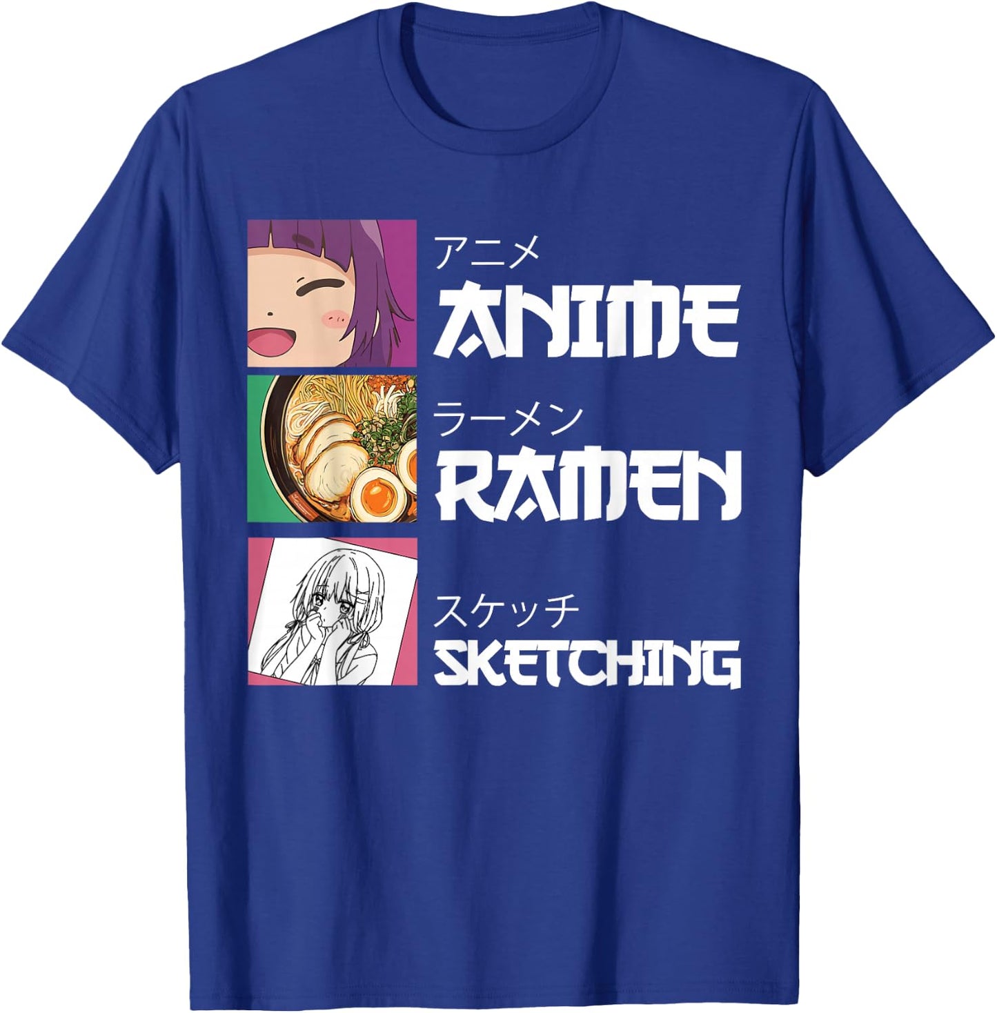 Anime Ramen Sketching Japanese Otaku T-Shirt - T-Shirt | Royal