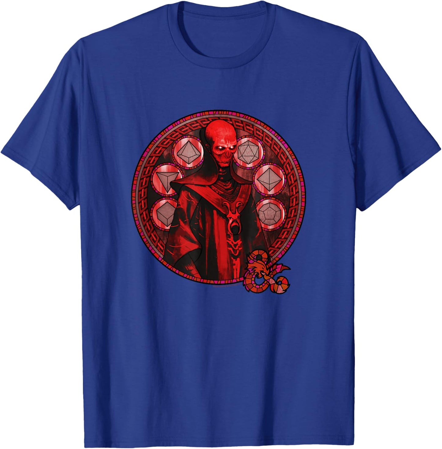 Dungeons & Dragons Szass Tam Red Stained Glass Style Logo T-Shirt - T-Shirt | Royal