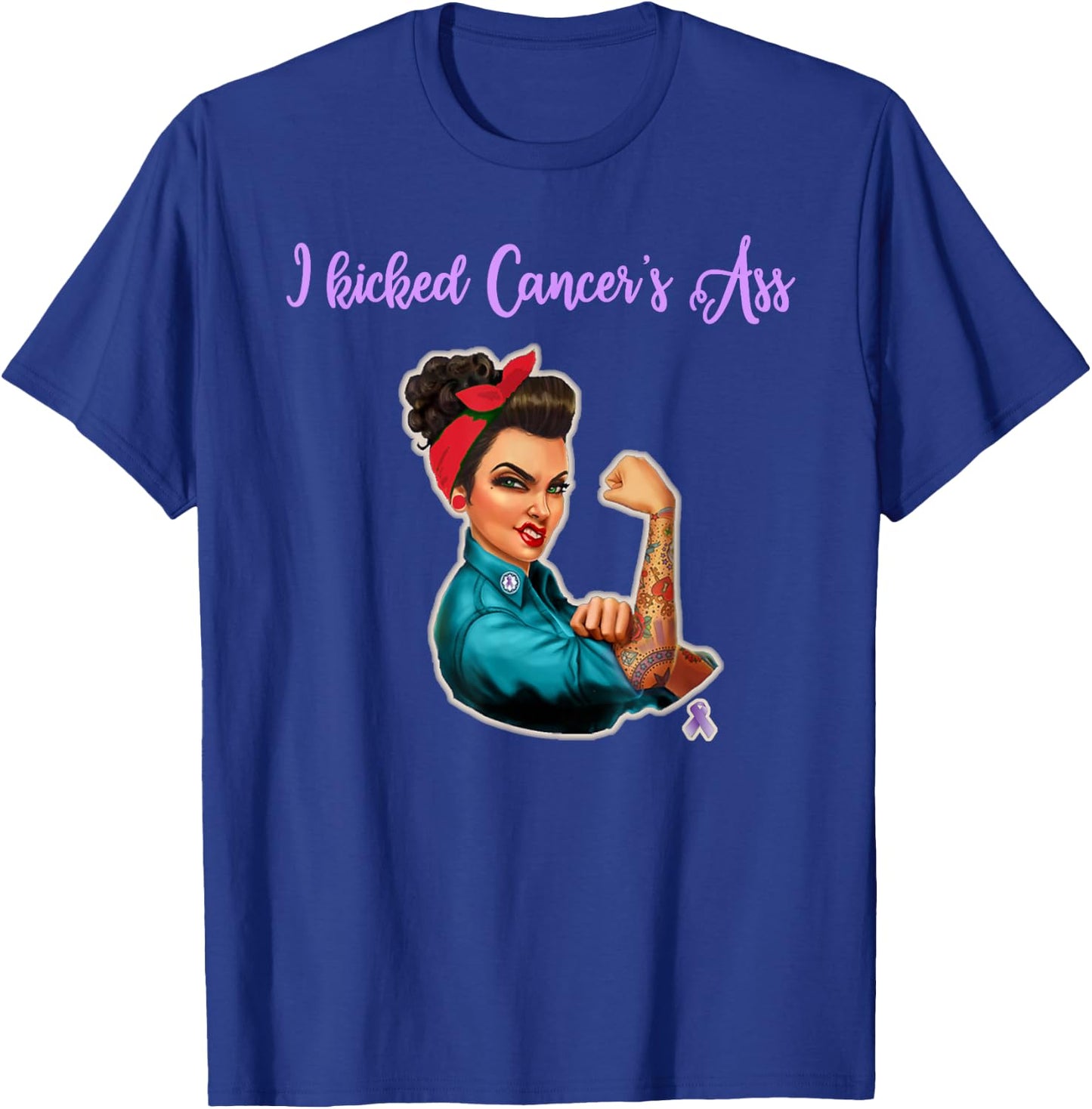 I Kicked Cancers Ass Cancer Survivors T-Shirt - T-Shirt | Royal