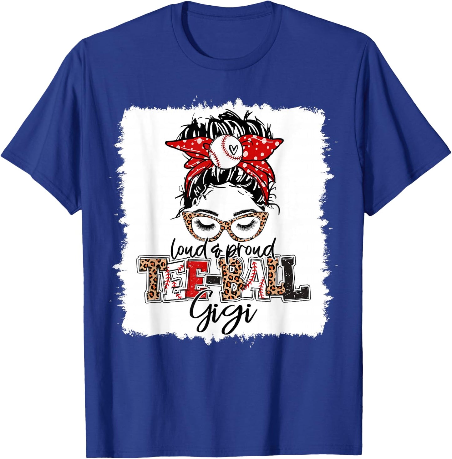 T-Ball Gigi Ball Leopard Print Squad Messy Bun Hair T-Shirt - T-Shirt | Royal