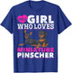 Min Pin Dog Lover Just A Girl Who Loves Miniature Pinscher T-Shirt - T-Shirt | Royal