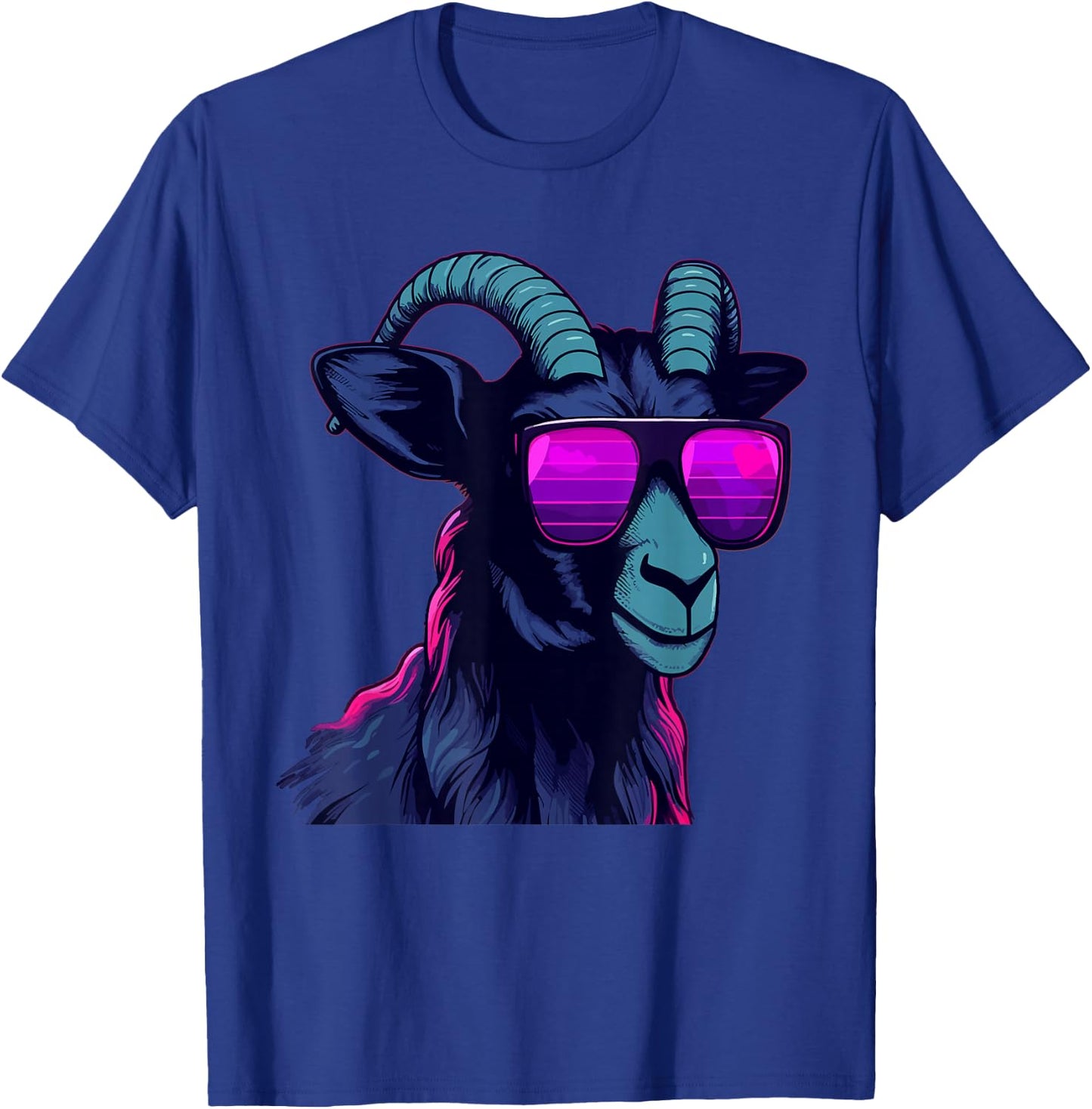 Funny Goat Wearing Sunglasses Graphic Farmer Farming Farm T-Shirt - T-Shirt | Royal