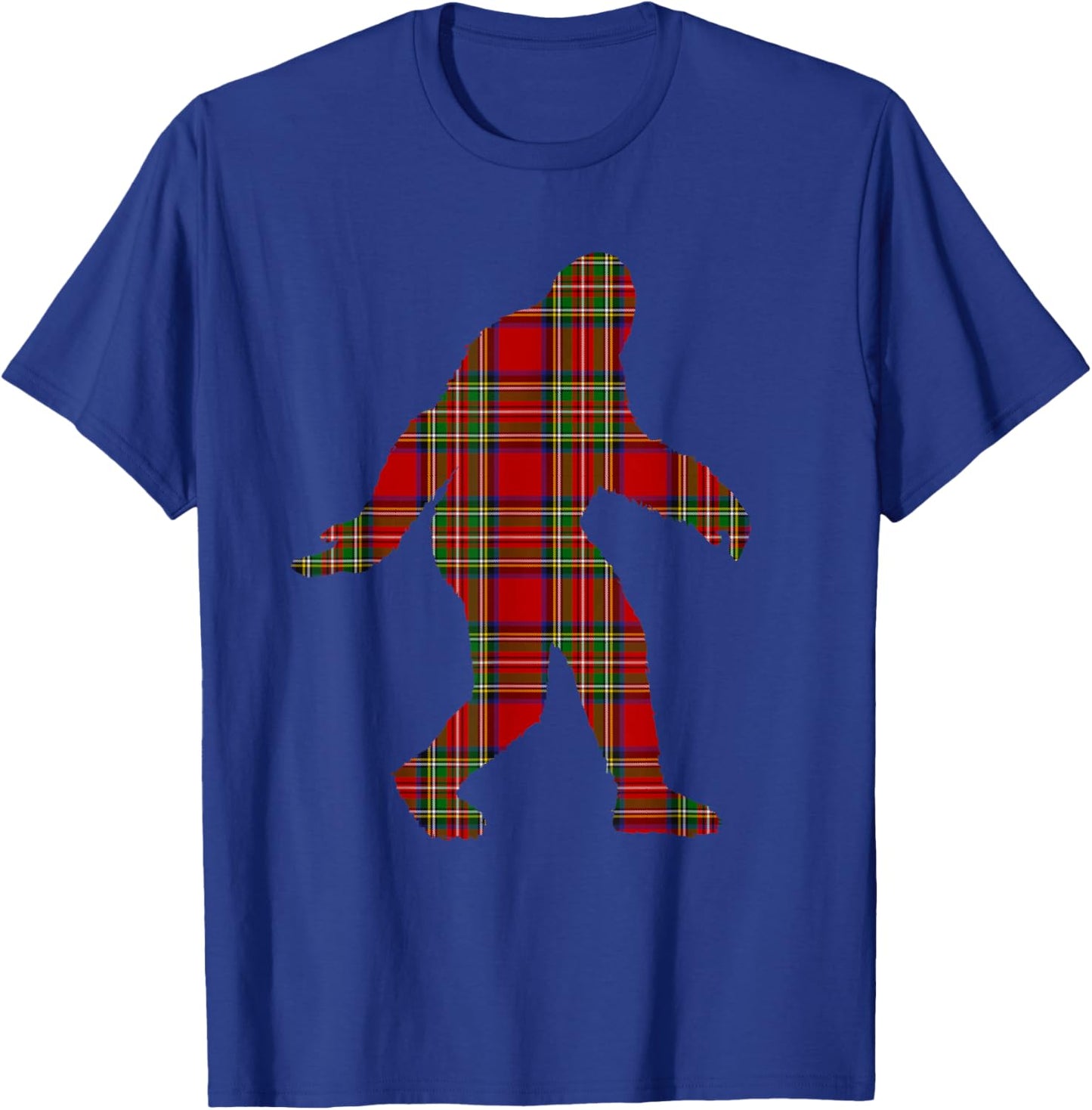 Stewart Plaid Bigfoot Scottish Pride Tartan T-Shirt - T-Shirt | Royal