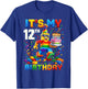 It's My 12th Birthday Building Brick 12 Years Old Kids Boys T-Shirt - T-Shirt | Royal