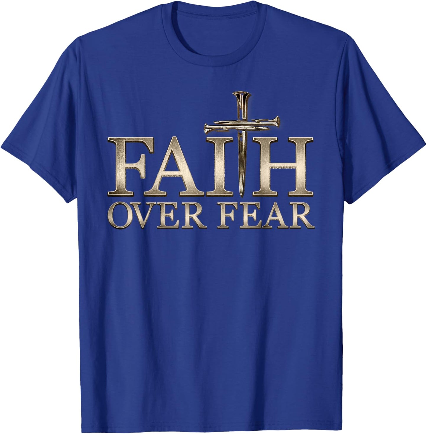 Faith Over Fear Christian Men Women Kids T-Shirt - T-Shirt | Royal