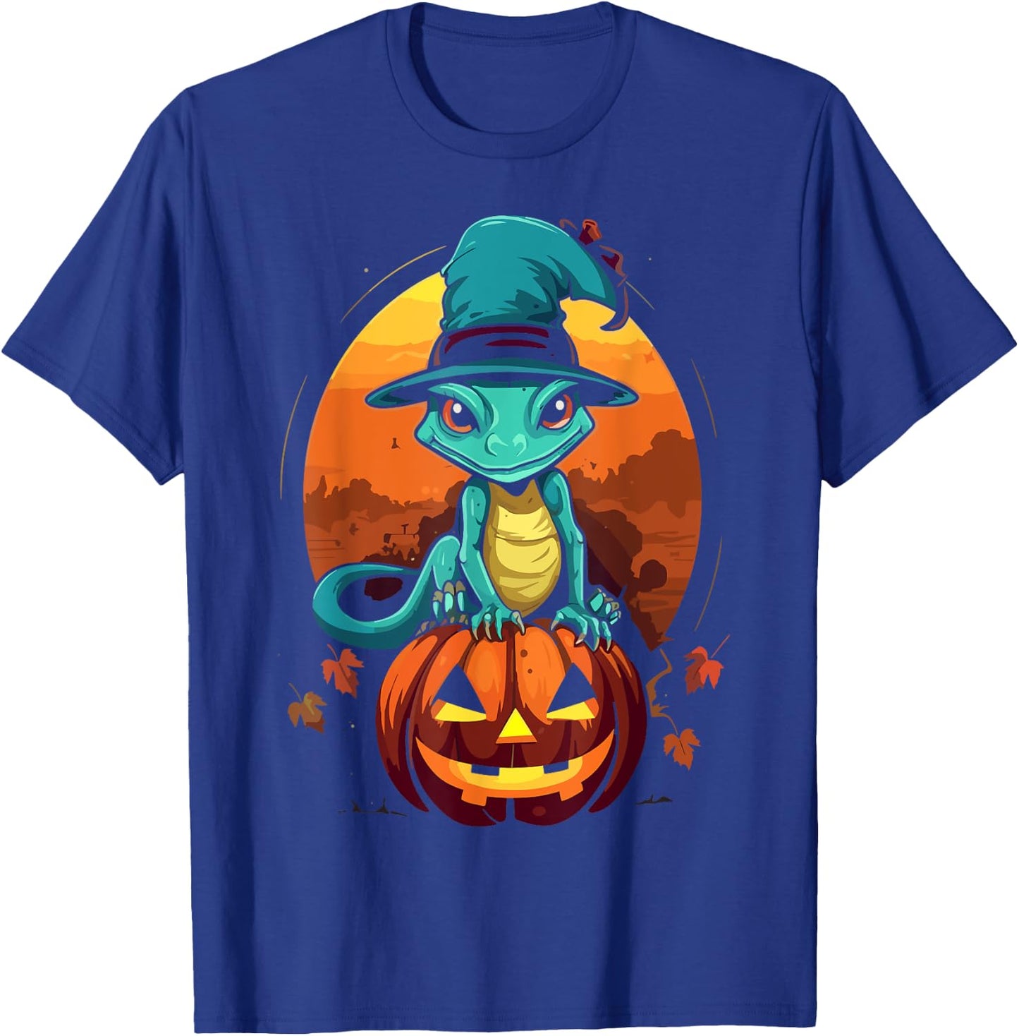 Gecko Halloween Scary Reptile Trick Or Treat Spooky Lizard T-Shirt - T-Shirt | Royal