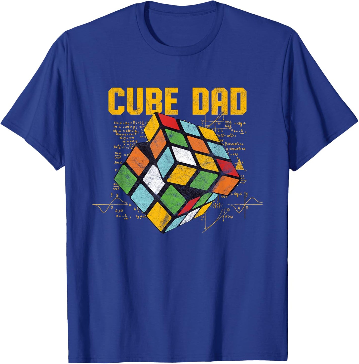 Puzzle Cube Dad Speed Cubing 80's Youth Vintage Math T-Shirt - T-Shirt | Royal