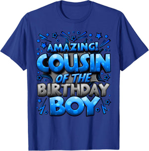 Cousin of the Birthday Boy Matching Family Cousin T-Shirt - T-Shirt | Royal
