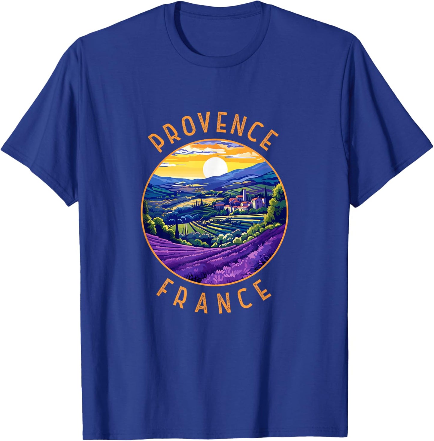 Circle aged retro Provence France Vintage , Black, S T-Shirt - T-Shirt | Royal