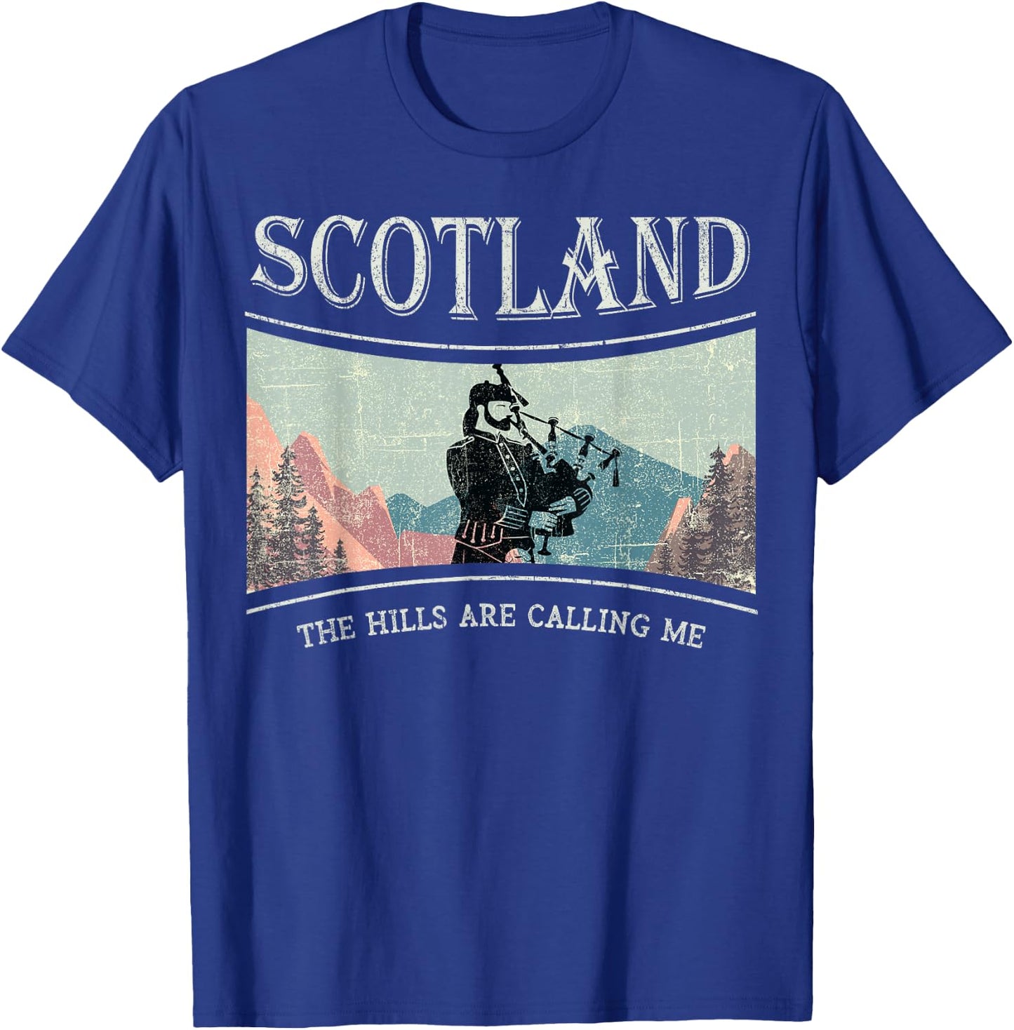 Scotland wilderness Scottish Highlands bagpipes mountains T-Shirt - T-Shirt | Royal